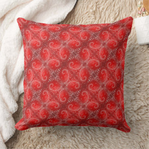 Cojín Decorativo Patrón de copo de nieve rojo moderno