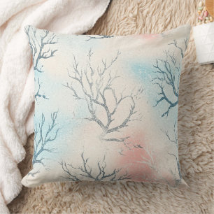 Cojín Decorativo Patrón de coral costero de acuarela Boho Luxe (1)