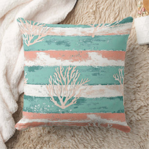 Cojín Decorativo Patrón de coral costero de verano