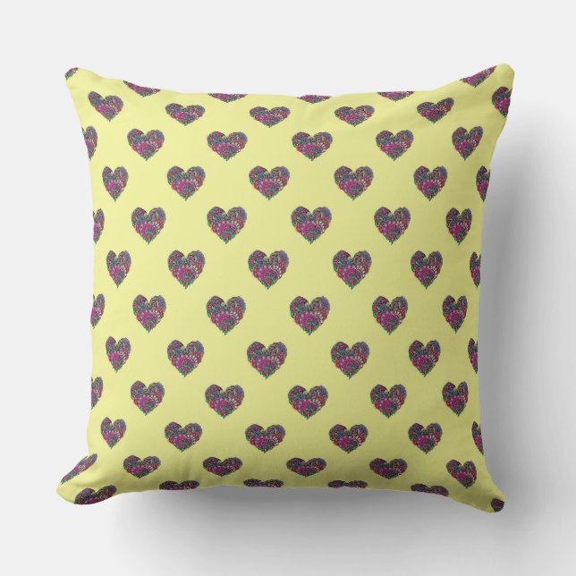COJÍN DECORATIVO PATRÓN DE CORAZÓN (Anverso)