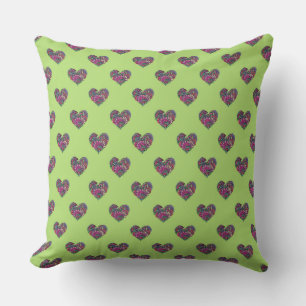 COJÍN DECORATIVO PATRÓN DE CORAZÓN
