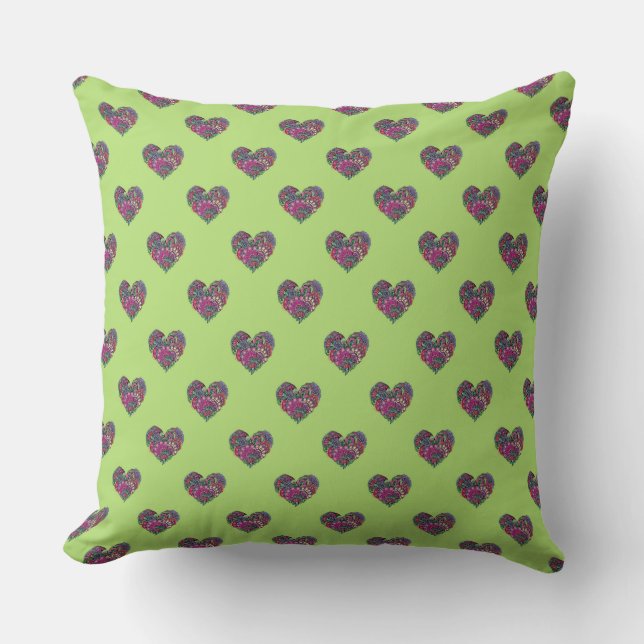 COJÍN DECORATIVO PATRÓN DE CORAZÓN (Anverso)