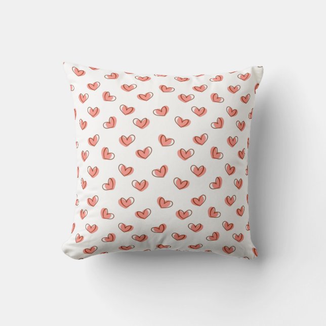Cojín Decorativo Patrón de corazón (Anverso)