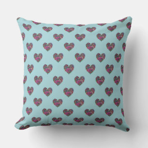 COJÍN DECORATIVO PATRÓN DE CORAZÓN