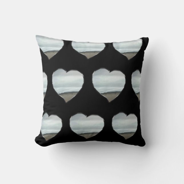 Cojín Decorativo Patrón de CORAZÓN cromado (Anverso)