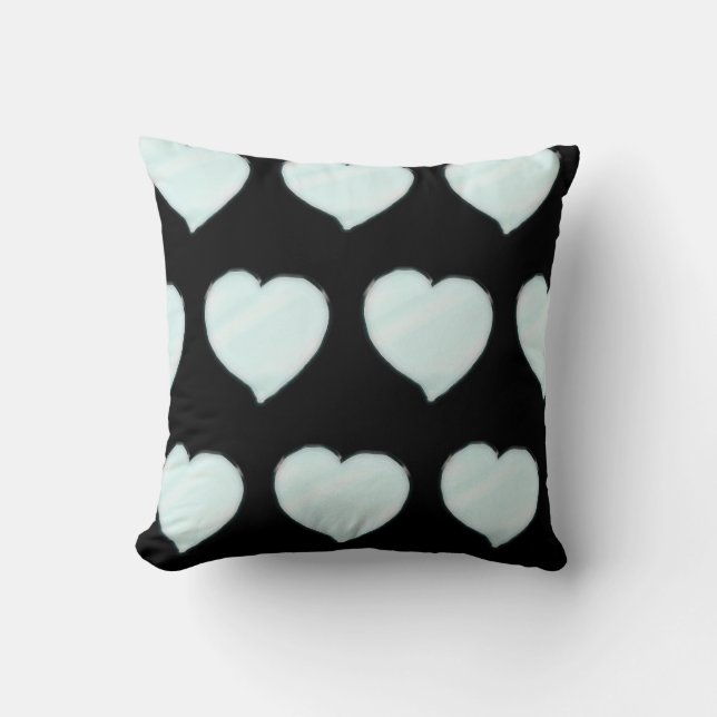 Cojín Decorativo Patrón de corazón cromado 4 (Anverso)