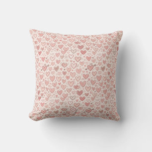 Cojín Decorativo Patrón de corazón dibujado a mano