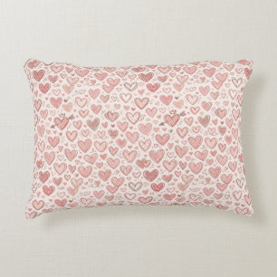 Cojín Decorativo Patrón de corazón dibujado a mano