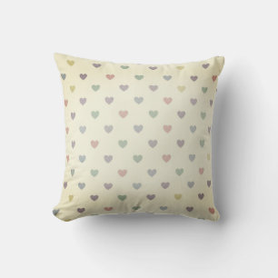 Cojín Decorativo Patrón de Corazón Pastel Suave Minimalista