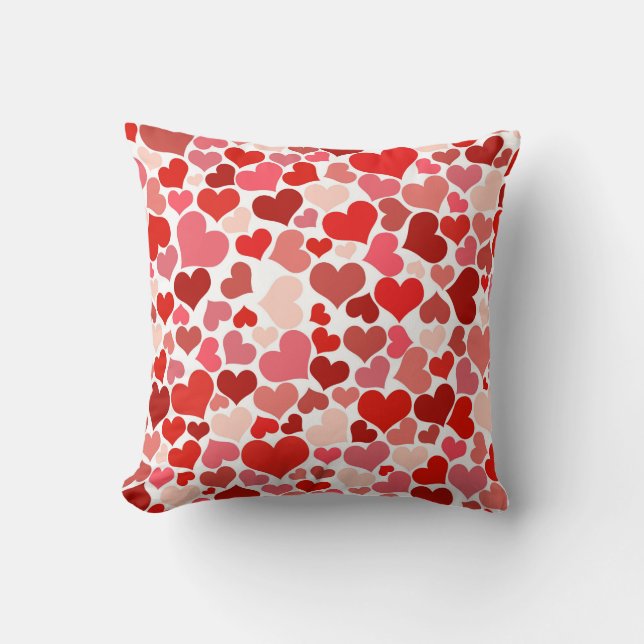Cojín Decorativo Patrón de corazón rojo moderno (Anverso)