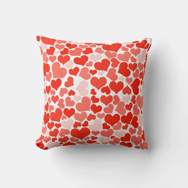 Cojín Decorativo Patrón de corazón rojo moderno (Anverso)