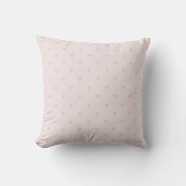Cojín Decorativo patrón de corazón rosa (Anverso)