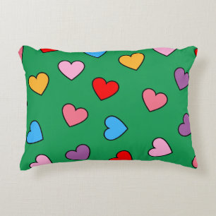 Cojín Decorativo Patrón de corazón sencillo de color verde