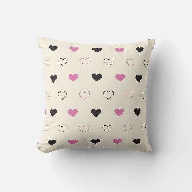 Cojín Decorativo Patrón de corazón simple lindo (Anverso)
