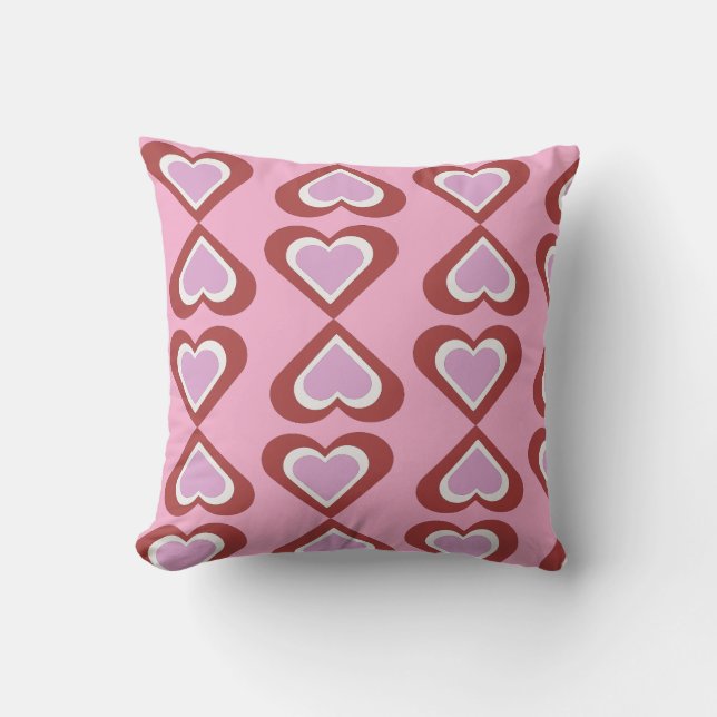 Cojín Decorativo patrón de corazones (Anverso)