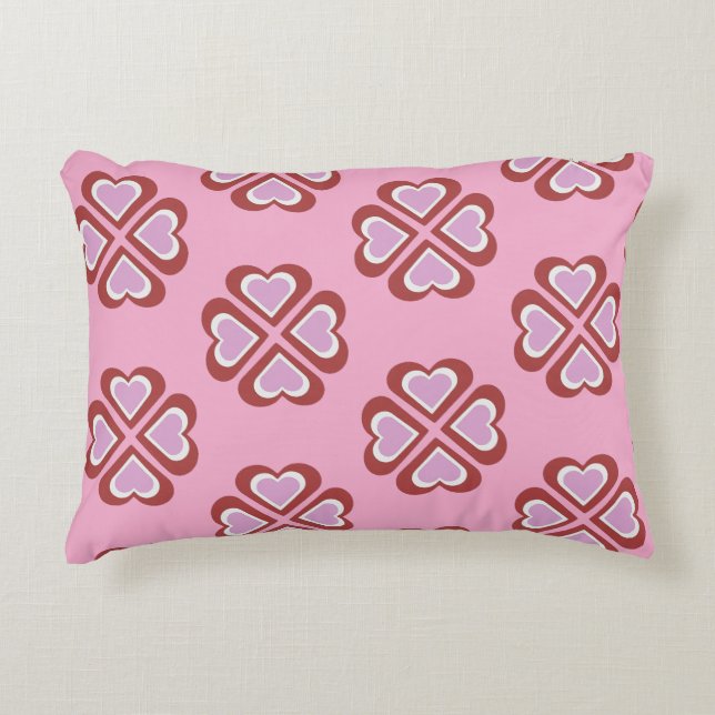 Cojín Decorativo patrón de corazones (Anverso)