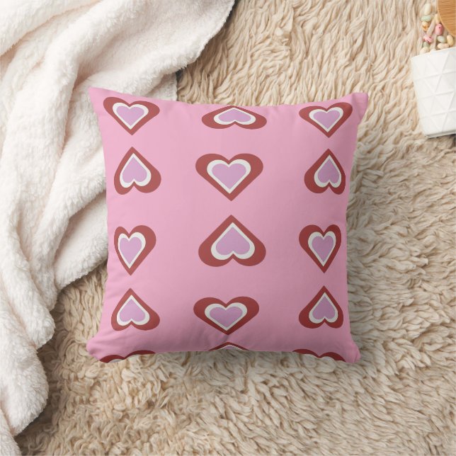 Cojín Decorativo patrón de corazones (Manta)