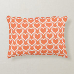 Cojín Decorativo Patrón de Corazones Blancos de Coral