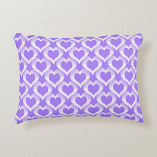 Cojín Decorativo Patrón de corazones blancos morados
