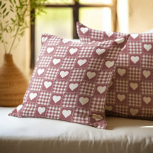 Patrón de corazones de patchwork rosa polvoriento