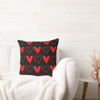 Cojín Decorativo Patrón de Corazones Lindos Decoración Minimalista 