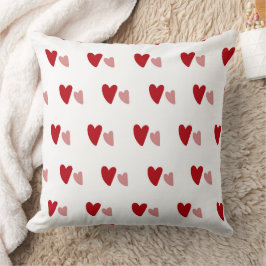 Cojín Decorativo Patrón de corazones rojos