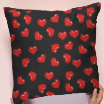 Patrón de Corazones Rojos sobre Negro romance lind