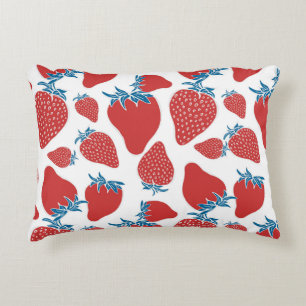 Cojín Decorativo Patrón de cosecha de fresa de mano