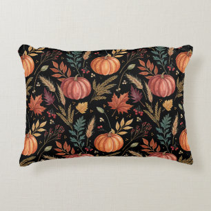 Cojín Decorativo Patrón de cosecha de otoño de acuarela