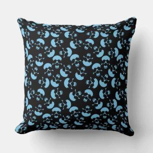 Cojín Decorativo Patrón de cráneo negro y azul