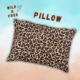 Cojín Decorativo Patrón de crema marrón de piel de leopardo -