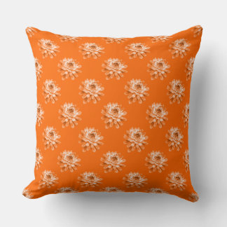 Cojín Decorativo Patrón de crisantemo - Naranja