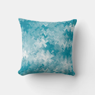 Cojín Decorativo Patrón de cristal azul turquesa