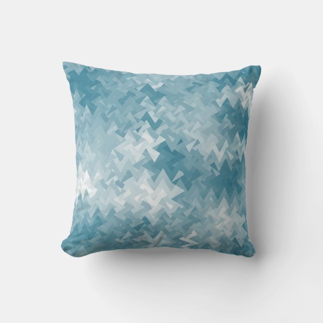 Cojín Decorativo Patrón de cristal azul turquesa (Anverso)
