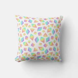 Cojín Decorativo Patrón de cristales del arcoiris pastel