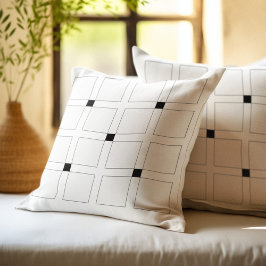 Cojín Decorativo Patrón de cuadrados Art Déco en blanco y negro
