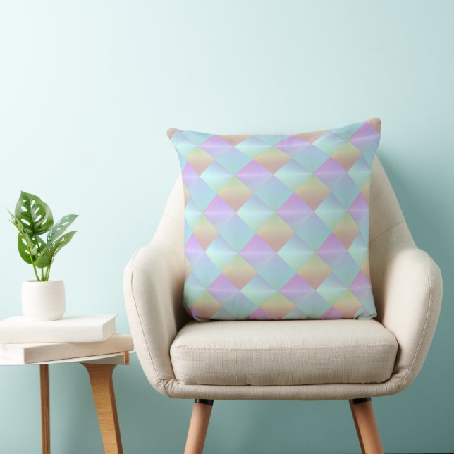 Cojín Decorativo Patrón de cuadrados Pastel (Silla)