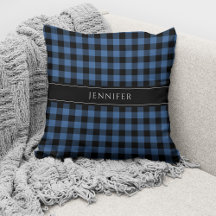 Patrón de cuadros gingham azul personalizado