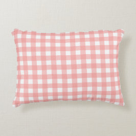 Cojín Decorativo Patrón de cuadros gingham rosa rubor