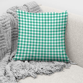 Cojín Decorativo Patrón de cuadros gingham verde rústico