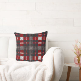 Cojín Decorativo Patrón de Cuadros Navideños 