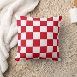 Cojín Decorativo Patrón de cuadros rojos y blancos