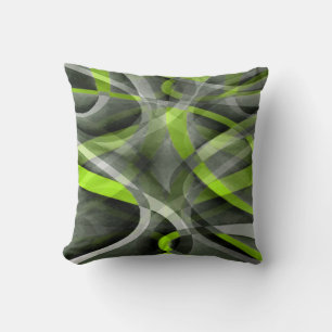 Cojín Decorativo Patrón de curva gris y limón de estilo de los oche