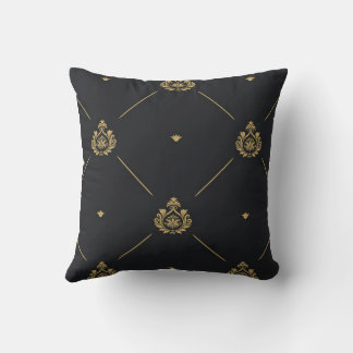 Cojín Decorativo Patrón de Damasco Dorado