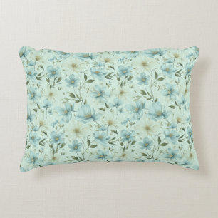 Cojín Decorativo Patrón de damasco floral de estilo azul vintage