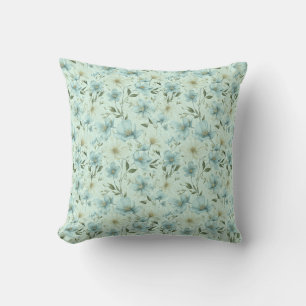 Cojín Decorativo Patrón de damasco floral de estilo azul vintage