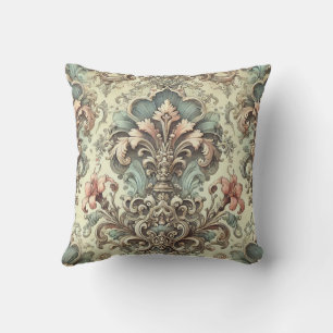 Cojín Decorativo Patrón de damasco floral victoriano