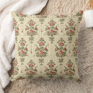 Cojín Decorativo Patrón de Damasco Rojo Verde Vintage (10)