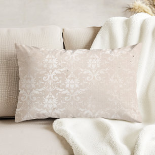 Cojín Decorativo Patrón de Damasco Rubor de marfil añejo con proble