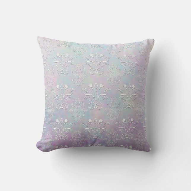 Cojín Decorativo Patrón de damasco Sueños de Pastel (Anverso)